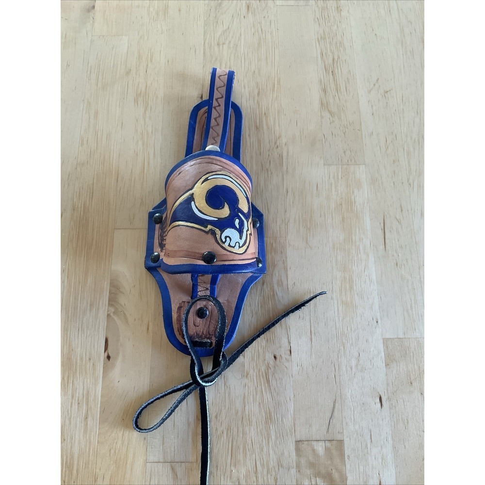 Ram Bottle Can Leather Belt Holster Decorative Leg Strap Hand Painted Drinks
